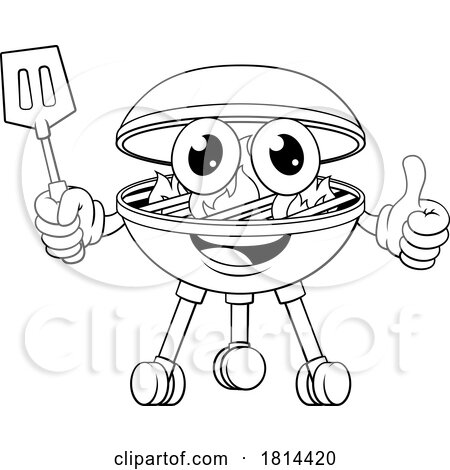 Barbecue Cartoon Mascot Charcoal BBQ Person by AtStockIllustration