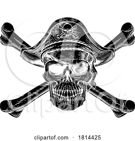 Pirate Skull Crossbones Skeleton Grim Reaper by AtStockIllustration