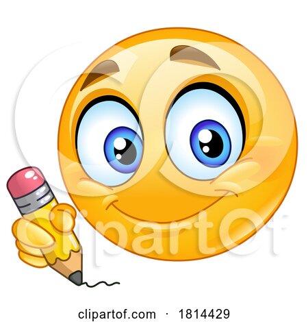 Happy Emoticon Writing Licensed Stock Image by yayayoyo