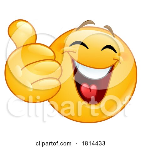 Laughing Emoticon Giving a Thumb up Licensed Stock Image by yayayoyo