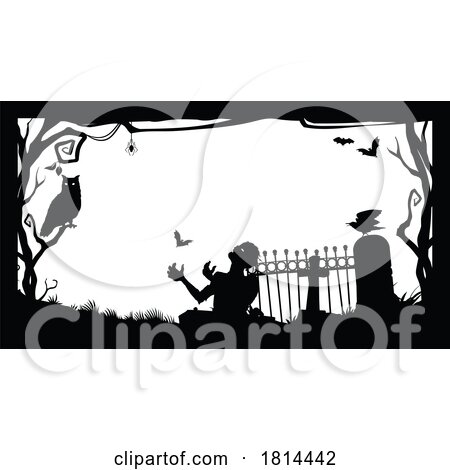 Silhouetted Halloween Border by Vector Tradition SM