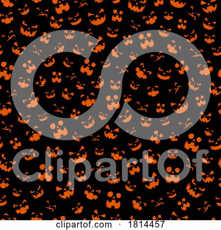 Jackolantern Face Halloween Pattern Backdrop by Vector Tradition SM