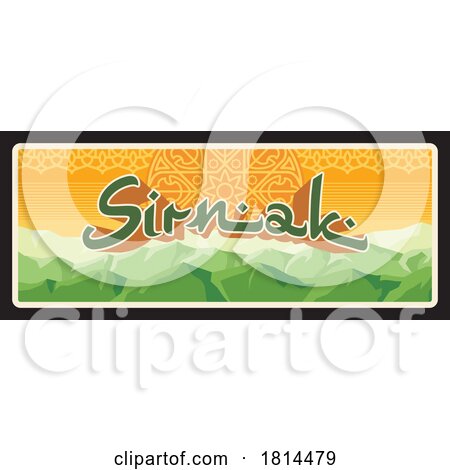 Travel Plate Design for Sirnak by Vector Tradition SM