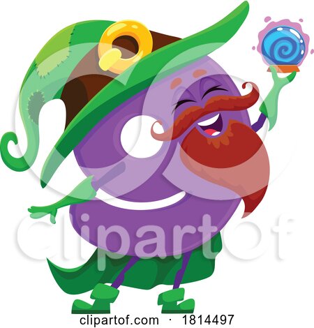 Wizard Number 9 Mascot Character by Vector Tradition SM