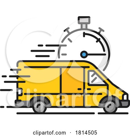 Delivery Van with Stopwatch by Vector Tradition SM