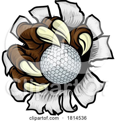 Golf Ball Claw Cartoon Monster Animal Hand by AtStockIllustration