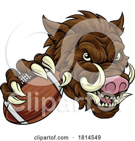 Boar Wild Hog Razorback Warthog Football Mascot by AtStockIllustration