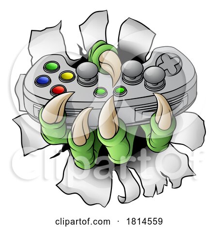 Video Gamer Game Gaming Controller Claw Hand by AtStockIllustration