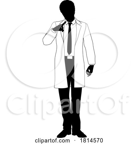 Scientist Chemist Pharmacist Man Silhouette Person by AtStockIllustration