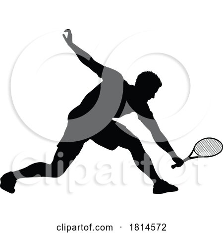 Tennis Silhouette Sport Player Man by AtStockIllustration