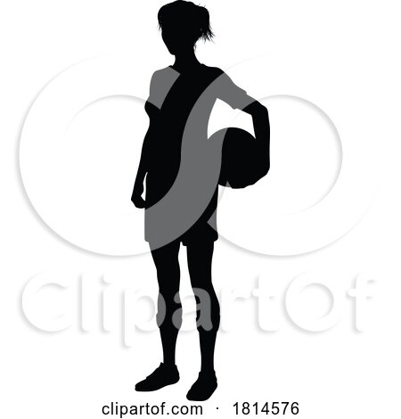 Female Soccer Football Player Woman Silhouette by AtStockIllustration