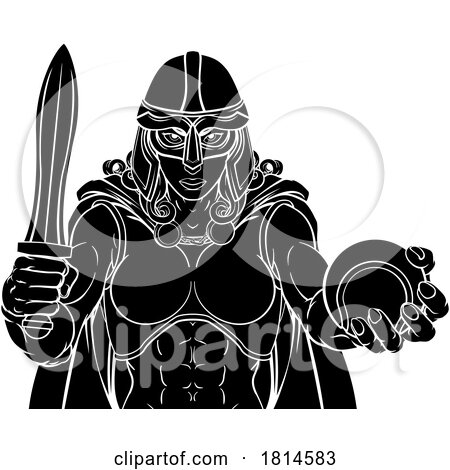 Viking Trojan Celtic Knight Tennis Warrior Woman by AtStockIllustration