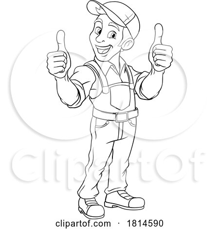 Handyman Mechanic Painter Plumber Cartoon Mascot by AtStockIllustration