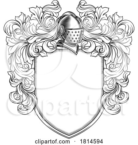 Coat of Arms Crest Knight Family Shield Heraldic by AtStockIllustration