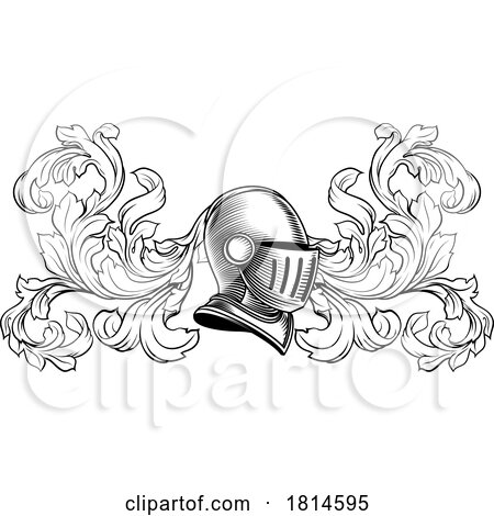 Coat of Arms Crest Knight Helmet Heraldry Design by AtStockIllustration