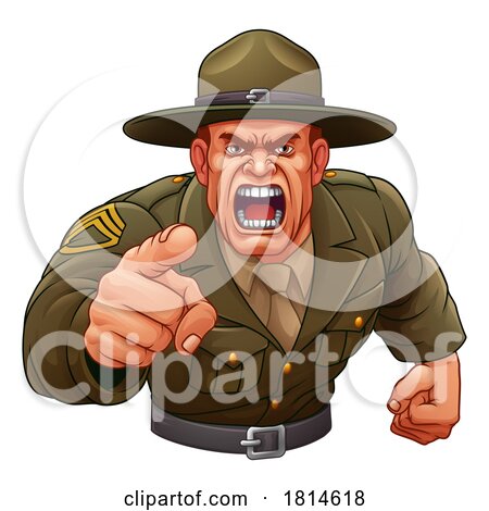 Drill Instructor Sergeant Bootcamp Army Soldier by AtStockIllustration