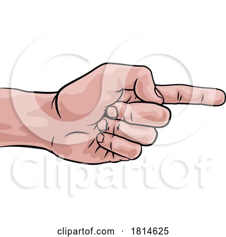 Hand Pointing Finger Comic Book Pop Art Cartoon by AtStockIllustration