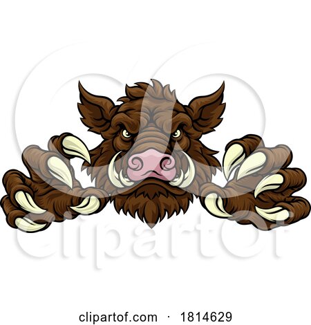 Boar Wild Hog Razorback Warthog Pig Sports Mascot by AtStockIllustration