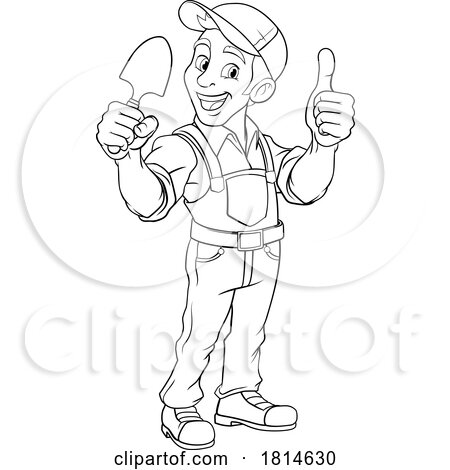 Gardener Cartoon Garden Tool Man Farmer Mascot by AtStockIllustration