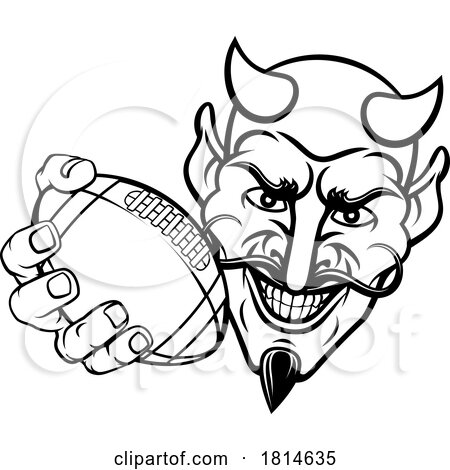 Devil American Football Sports Mascot Cartoon by AtStockIllustration