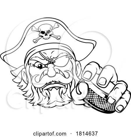 Pirate Ice Hockey Sports Mascot Cartoon by AtStockIllustration