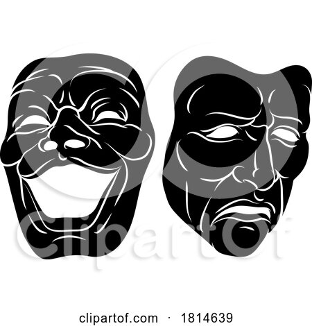 Theater or Theatre Drama Comedy and Tragedy Masks by AtStockIllustration