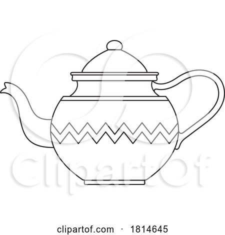 Tea Pot in Black and White by Lal Perera