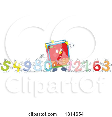 Math Book Mascot with Numbers Licensed Stock Image by Alex Bannykh