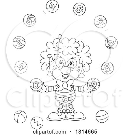 Cute Clown Juggling Numbers Licensed Stock Image by Alex Bannykh