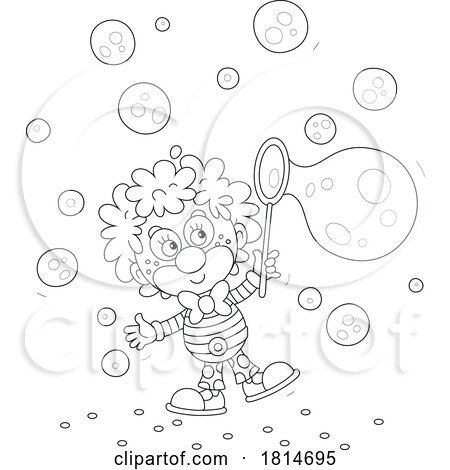 Cute Clown Making Bubbles Licensed Stock Image by Alex Bannykh