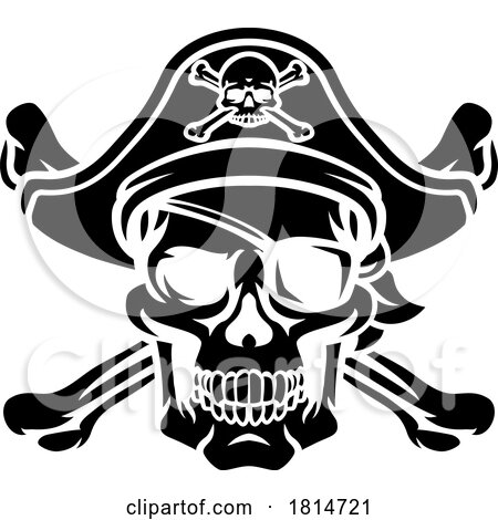 Pirate Hat Skull and Crossbones Cartoon by AtStockIllustration