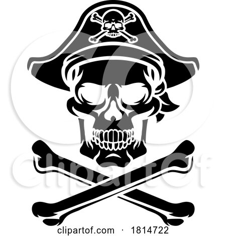 Pirate Hat Skull and Crossbones Cartoon by AtStockIllustration