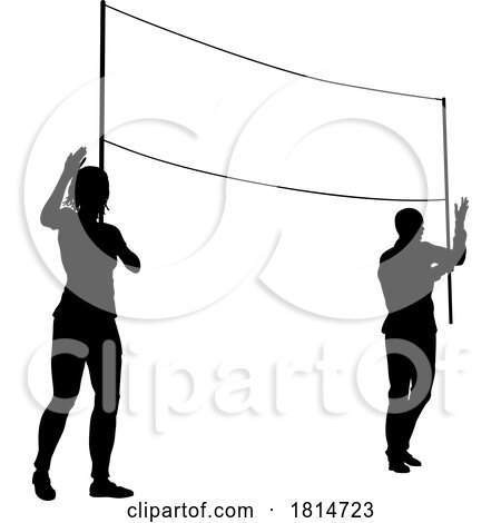 Banner Silhouette Protestors at March Rally Strike by AtStockIllustration