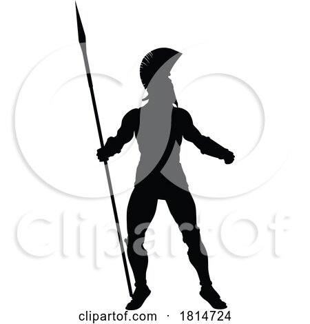 Spartan Silhouette Gladiator Trojan Greek Warrior by AtStockIllustration