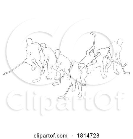 Ice Hockey Silhouette People Player Silhouettes by AtStockIllustration