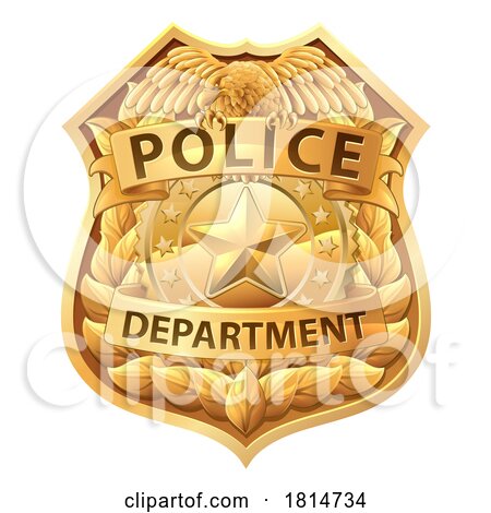 Police Badge Shield Star Sheriff Cop Crest Symbol by AtStockIllustration