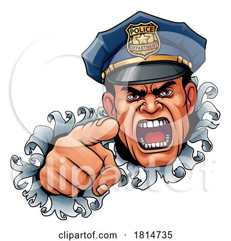 Policeman Angry Police Man Cartoon Character Cop by AtStockIllustration