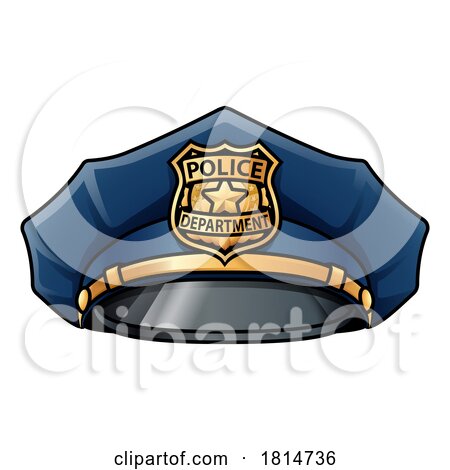 Police Man Policeman Cop Hat or Cap Cartoon Icon by AtStockIllustration