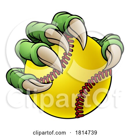 Claw Softball Baseball Ball Dragon Monster Hand by AtStockIllustration