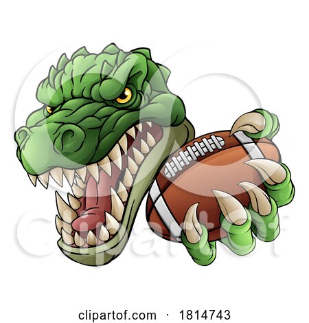 Crocodile Dinosaur Alligator Football Sport Mascot by AtStockIllustration