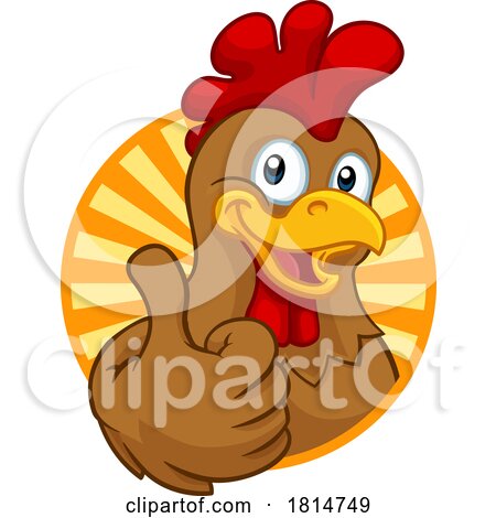 Chicken Cartoon Rooster Cockerel Character by AtStockIllustration