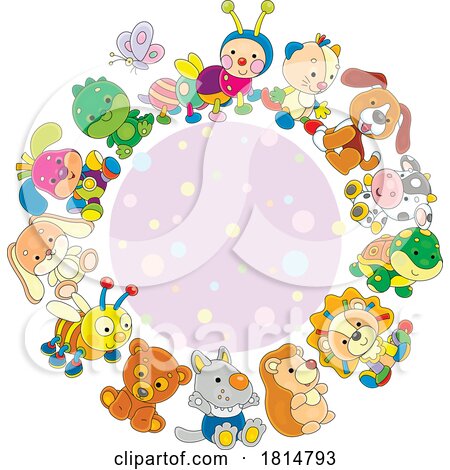 Cartoon Circle of Toys Licensed Clipart by Alex Bannykh