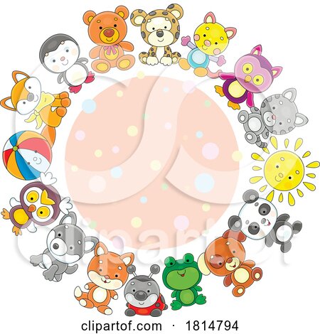 Cartoon Circle of Toys Licensed Clipart by Alex Bannykh