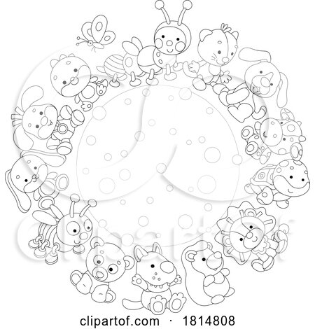 Cartoon Circle of Toys Licensed Clipart by Alex Bannykh