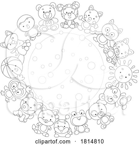 Cartoon Circle of Toys Licensed Clipart by Alex Bannykh