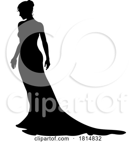 Bride Bridal Wedding Dress Silhouette Woman Design by AtStockIllustration