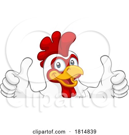 Chicken Rooster Cockerel Bird Cartoon Character by AtStockIllustration