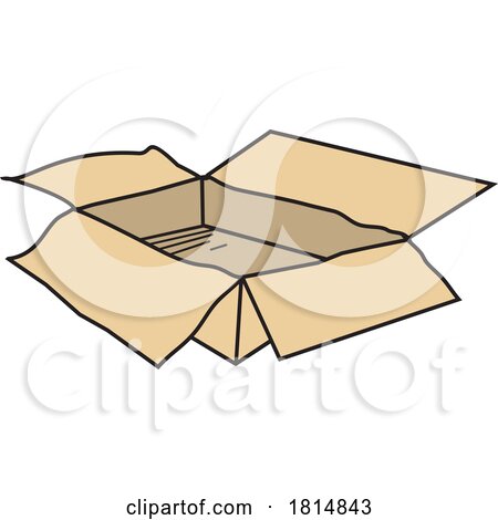 Cartoon Empty Shallow Cardboard Box by Johnny Sajem