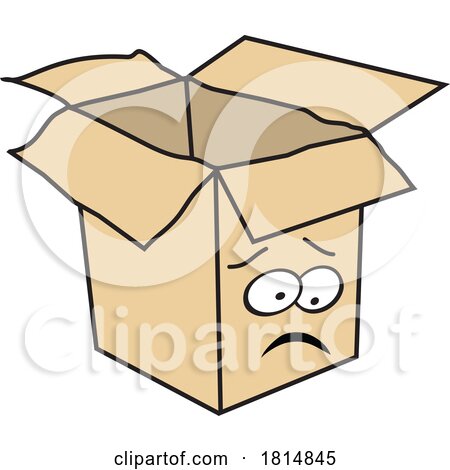 Cartoon Cardboard Box Mascot Feeling Empty by Johnny Sajem