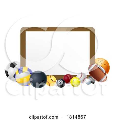 Sport Ball Sign Sports Balls Background Frame by AtStockIllustration